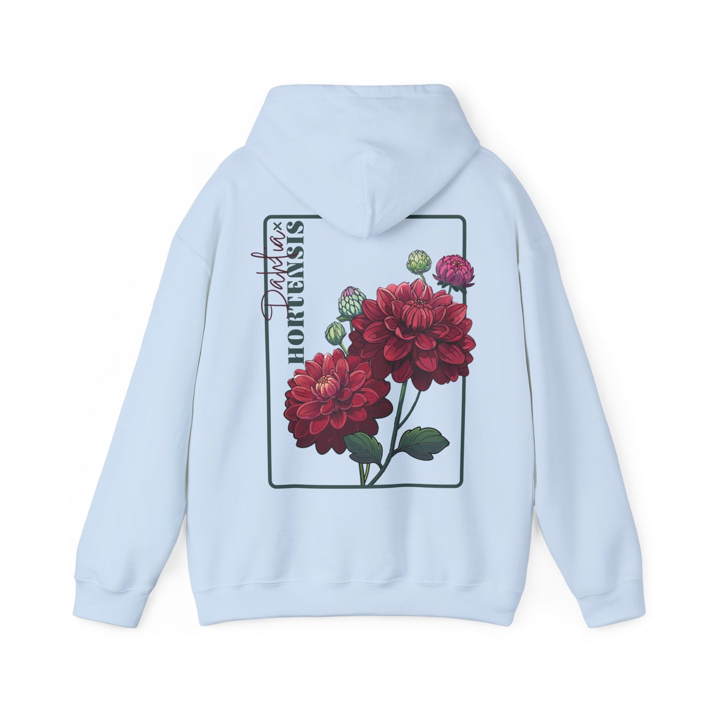Floral Embroidery Heavy Blend Hoodie - Cozy & Stylish Sweatshirt for Nature Lovers "Dahlie"