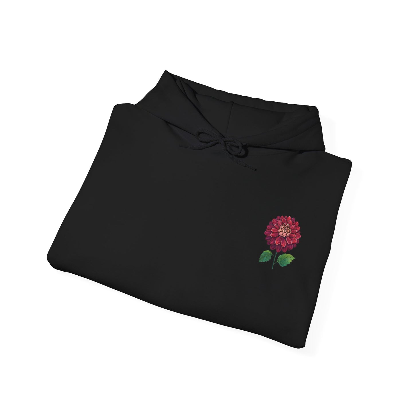 Floral Embroidery Heavy Blend Hoodie - Cozy & Stylish Sweatshirt for Nature Lovers "Dahlie"