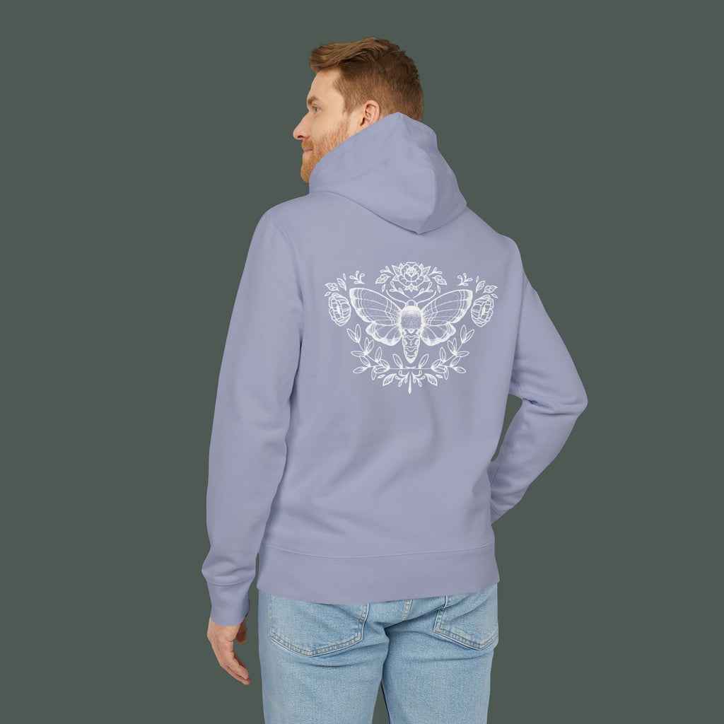 Moth Emblem Unisex Cruiser Hoodie, Cozy Casual Wear, Gift for Nature Lovers, Spring Fashion, Wildlife Apparel