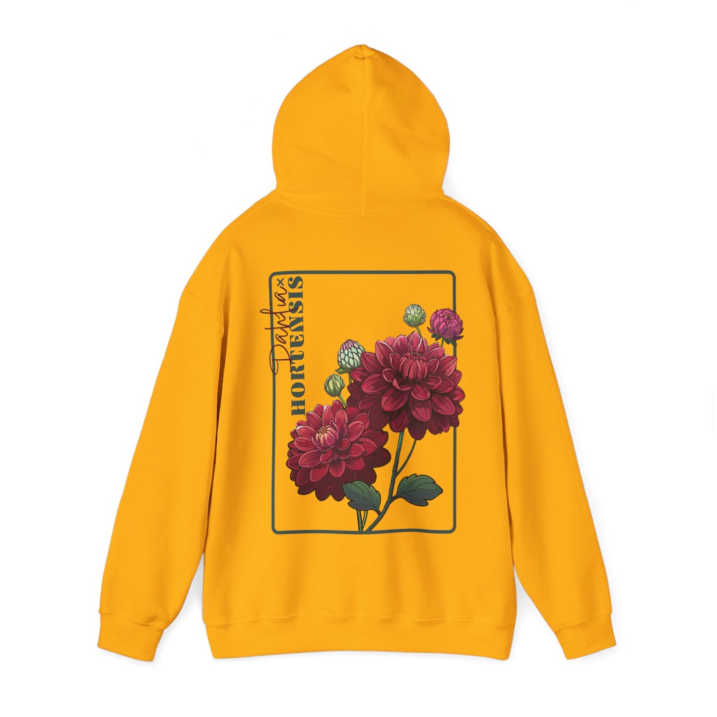 Floral Embroidery Heavy Blend Hoodie - Cozy & Stylish Sweatshirt for Nature Lovers "Dahlie"
