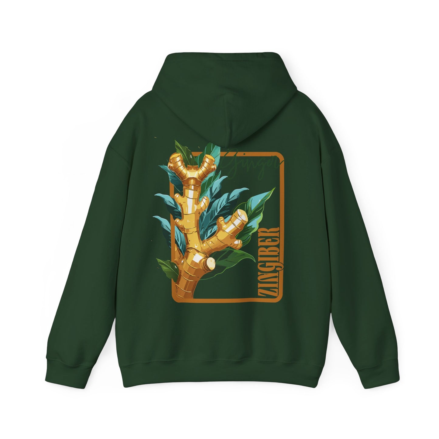 Ginger Plant Hooded Sweatshirt | Unisex Heavy Blend™ | Cozy Botanical Design