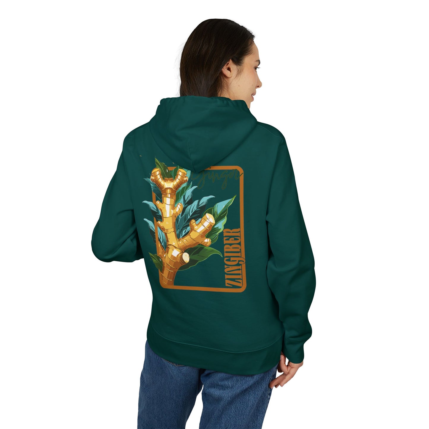 Ginger-Inspired Unisex Cruiser Hoodie - Botanical Art Design "Ginger"