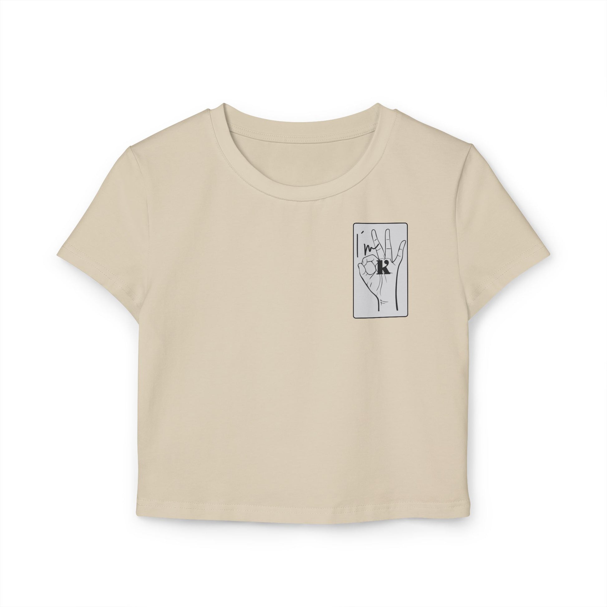 Trendy Women's Tee with Hand Design- I´m OK