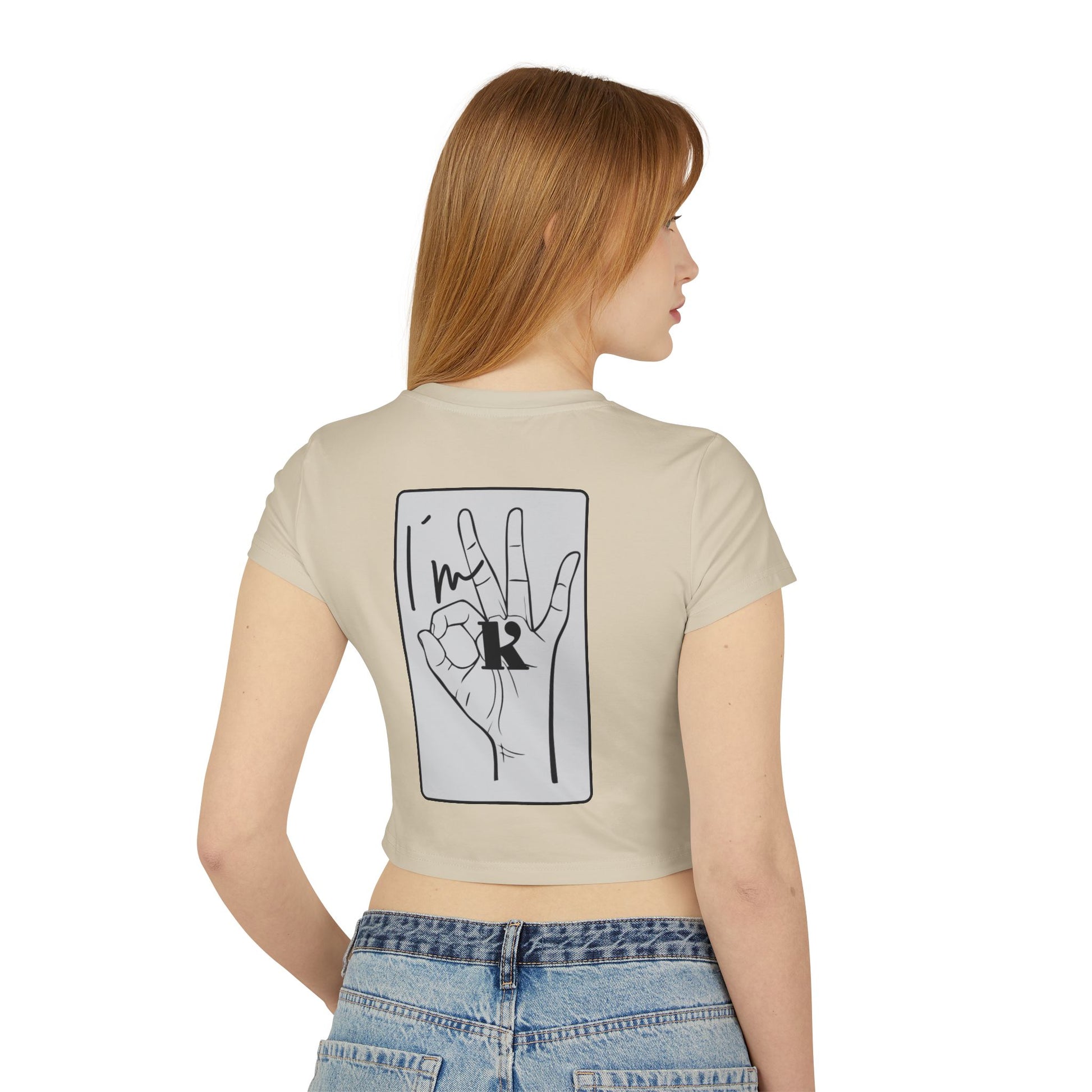 Trendy Women's Tee with Hand Design- I´m OK