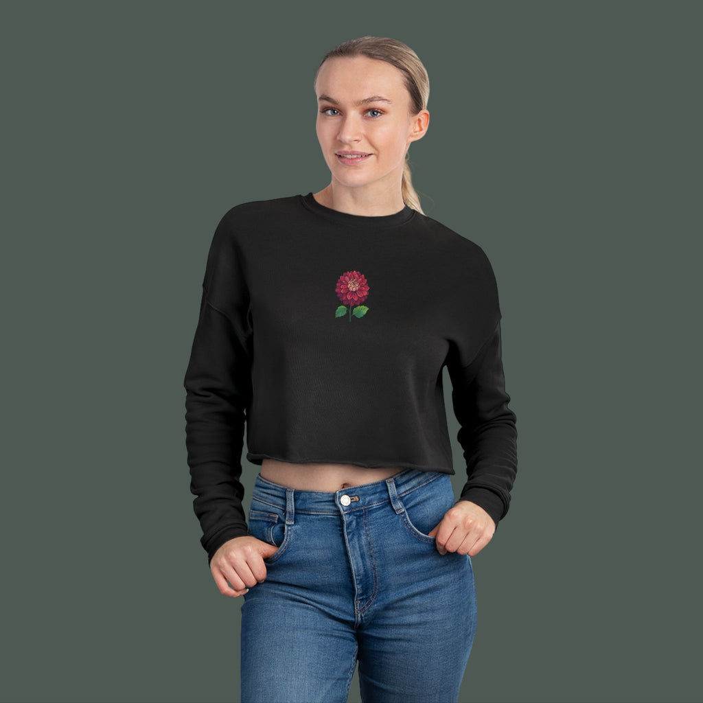 Floral Women's Cropped Sweatshirt, Casual Spring Fashion, Gift for Mom, Stylish Athleisure, Cute Sweatshirt for Girls