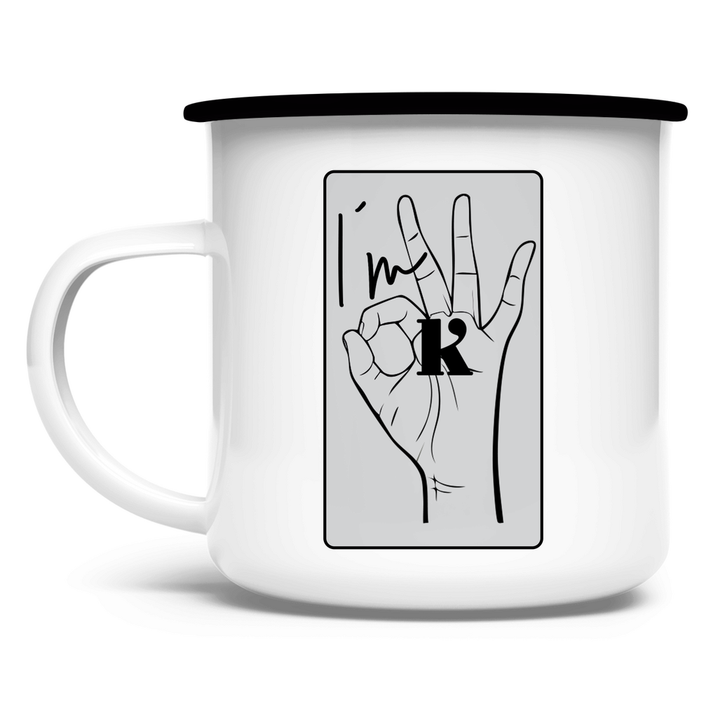 Emaille Tasse I´m OK