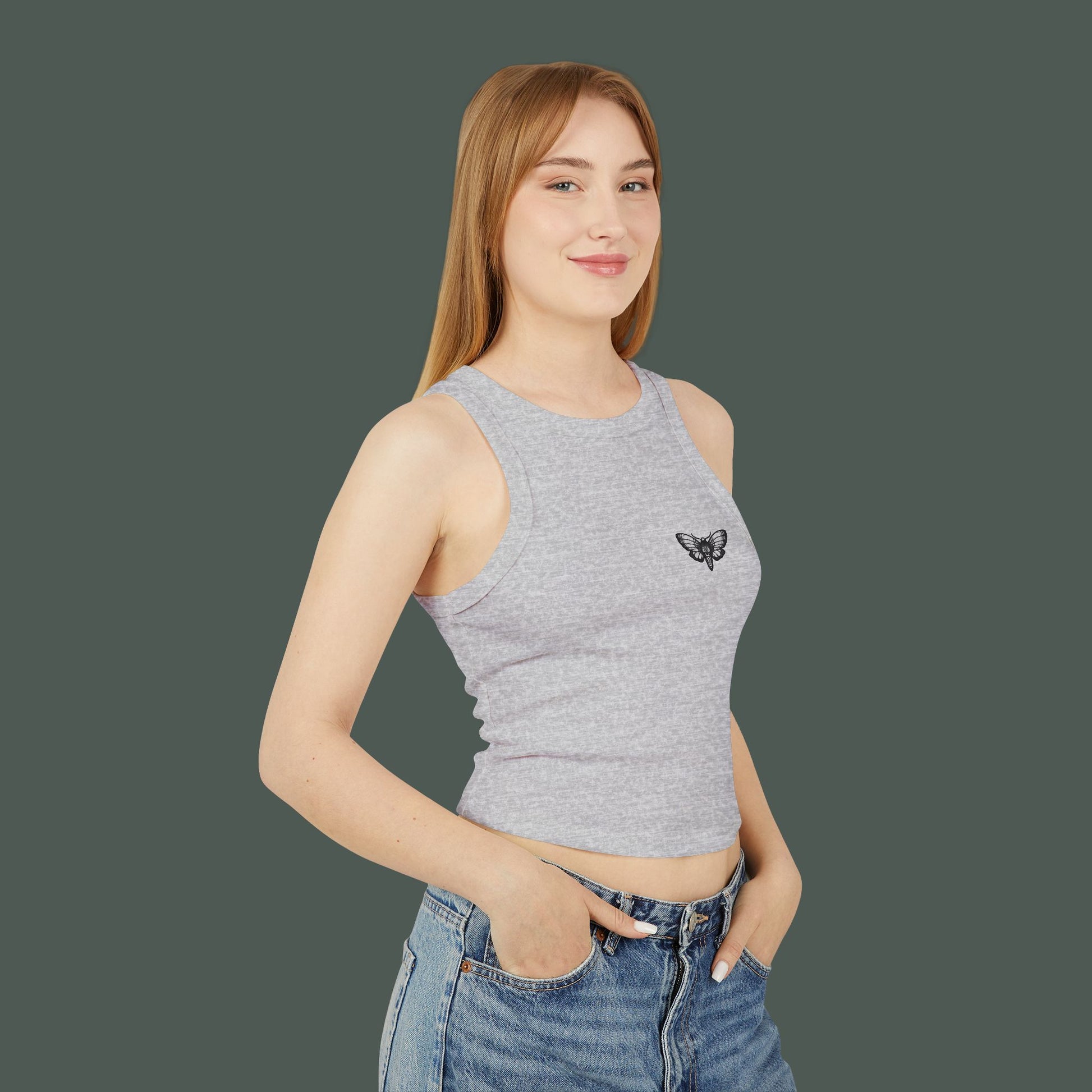 Women's Micro Rib Racer Tank Top, Summer Style, Casual Wear, Gift for Her, Eco-Friendly Fashion