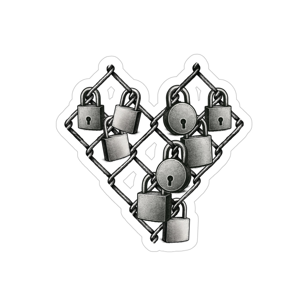 Heart Lock Transparent Outdoor Stickers, Die-Cut, Unique Decals for Cars, Laptops, Scrapbooking, Love Gifts