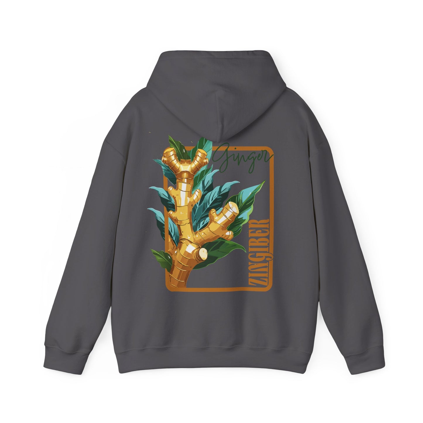 Ginger Plant Hooded Sweatshirt | Unisex Heavy Blend™ | Cozy Botanical Design
