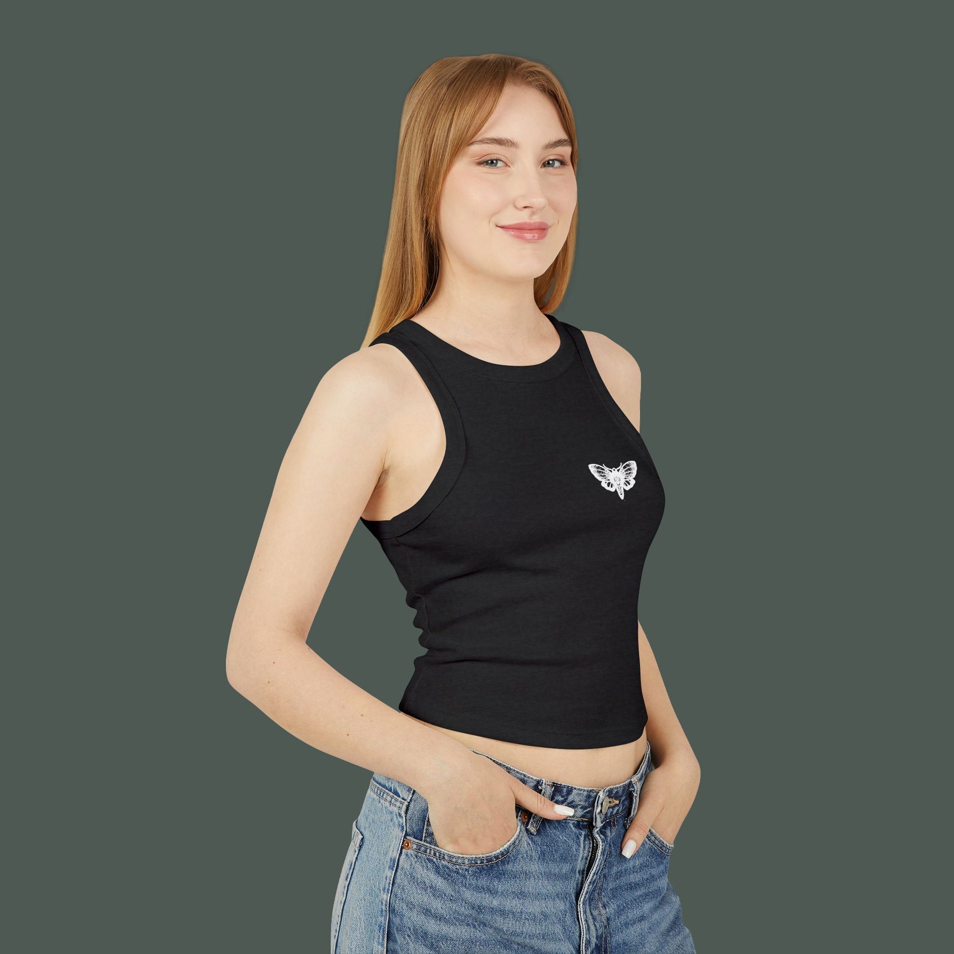 Women's Micro Rib Racer Tank Top, Summer Style, Casual Wear, Gift for Her, Eco-Friendly Fashion