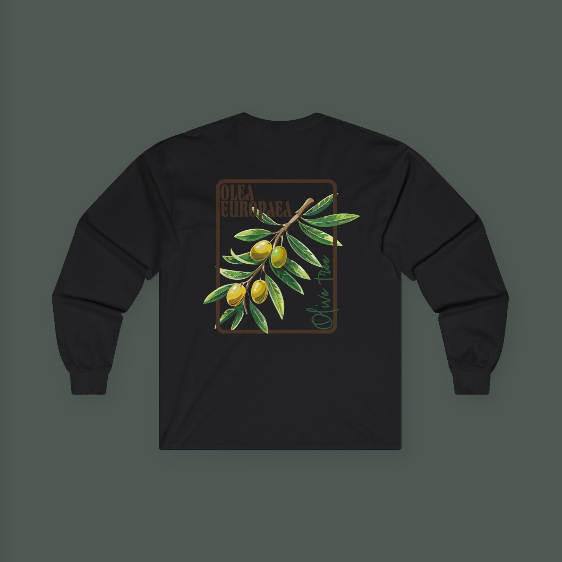 Olive Branch Long Sleeve Tee, Unisex Cotton T-Shirt, Organic Cotton Shirt, Eco-Friendly Apparel, Gift for Plant Lovers, Casual Wear