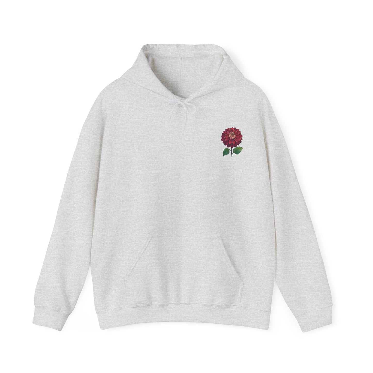 Floral Embroidery Heavy Blend Hoodie - Cozy & Stylish Sweatshirt for Nature Lovers "Dahlie"