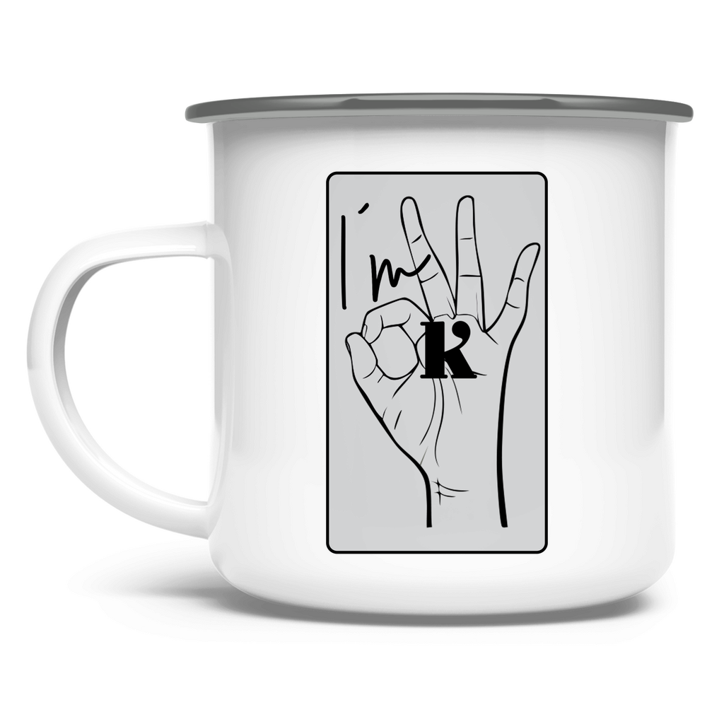 Emaille Tasse I´m OK
