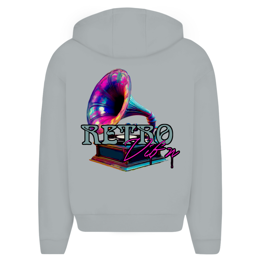 Herren Oversize Zipper Hoodie Retro Vibe