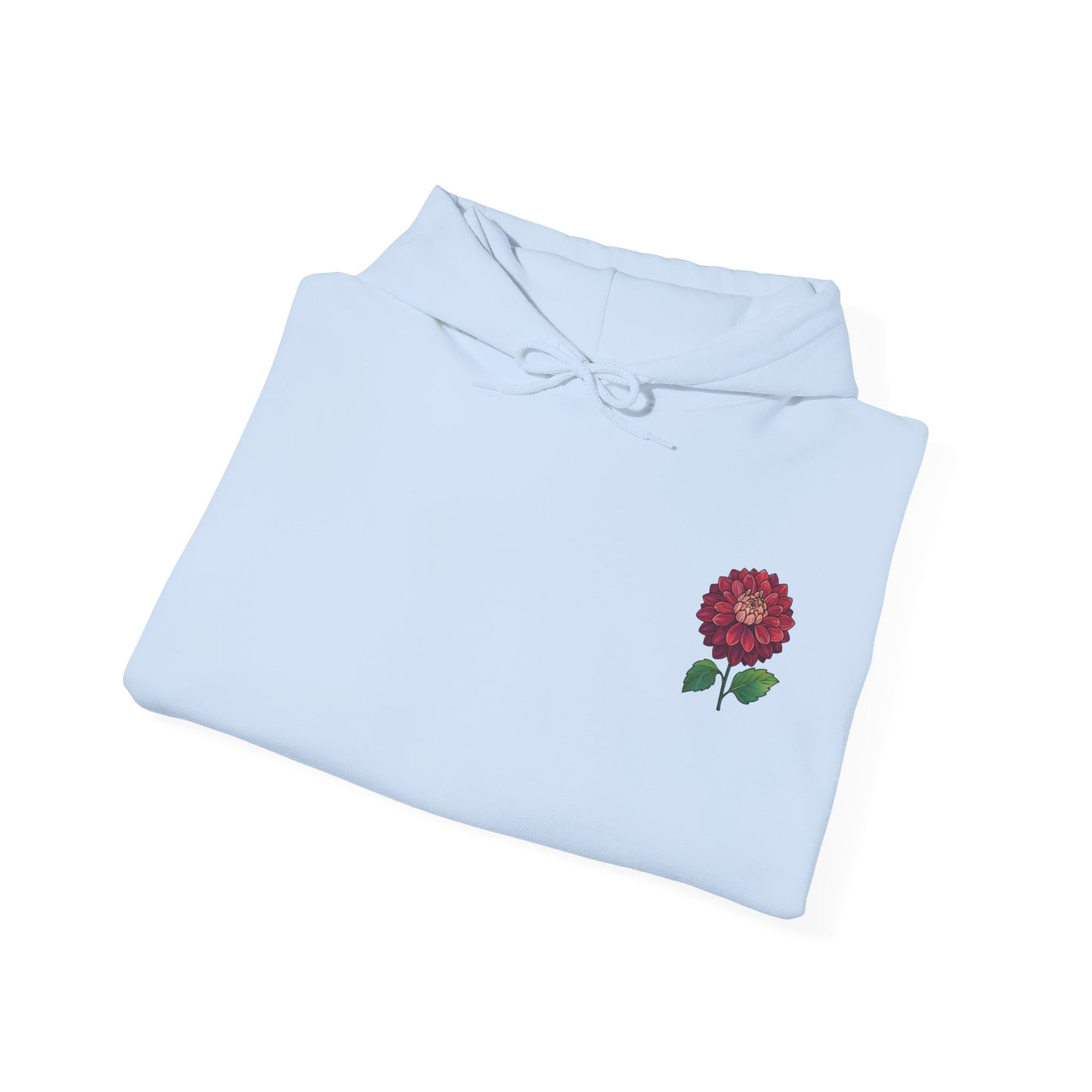 Floral Embroidery Heavy Blend Hoodie - Cozy & Stylish Sweatshirt for Nature Lovers "Dahlie"