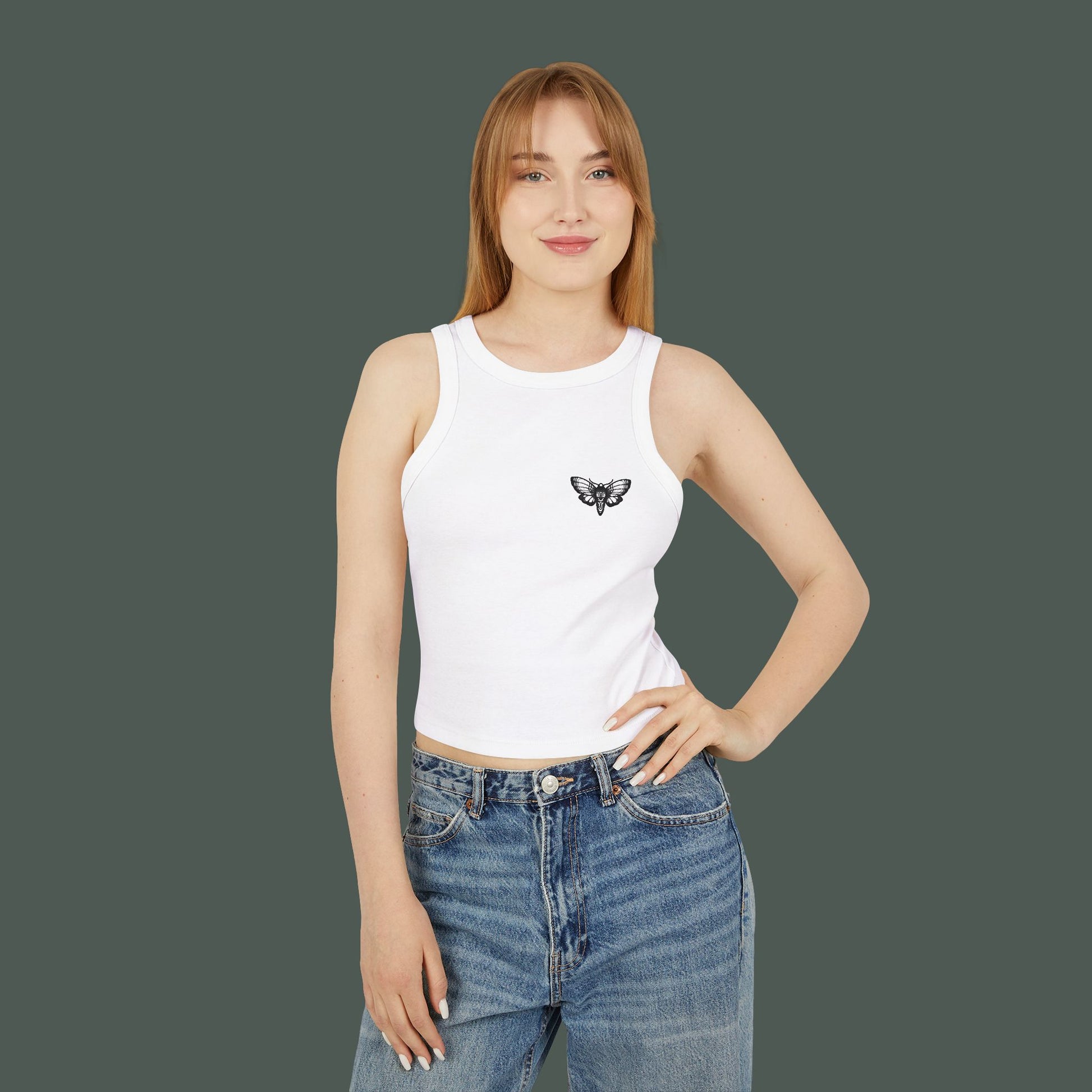 Women's Micro Rib Racer Tank Top, Summer Style, Casual Wear, Gift for Her, Eco-Friendly Fashion