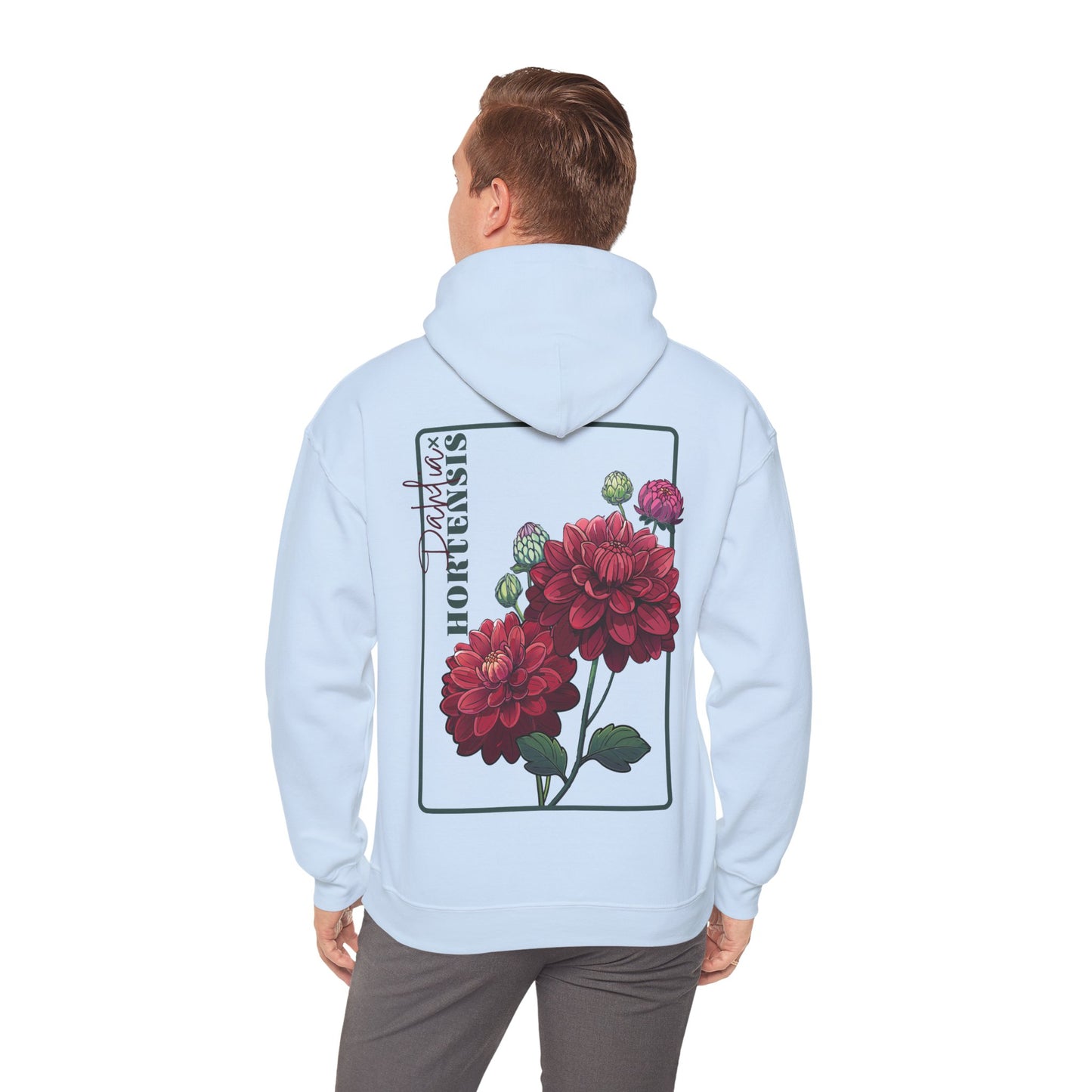 Floral Embroidery Heavy Blend Hoodie - Cozy & Stylish Sweatshirt for Nature Lovers "Dahlie"
