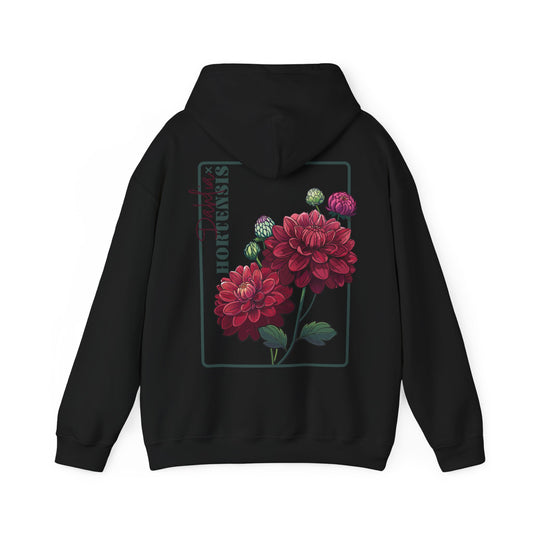 Floral Embroidery Heavy Blend Hoodie - Cozy & Stylish Sweatshirt for Nature Lovers "Dahlie"