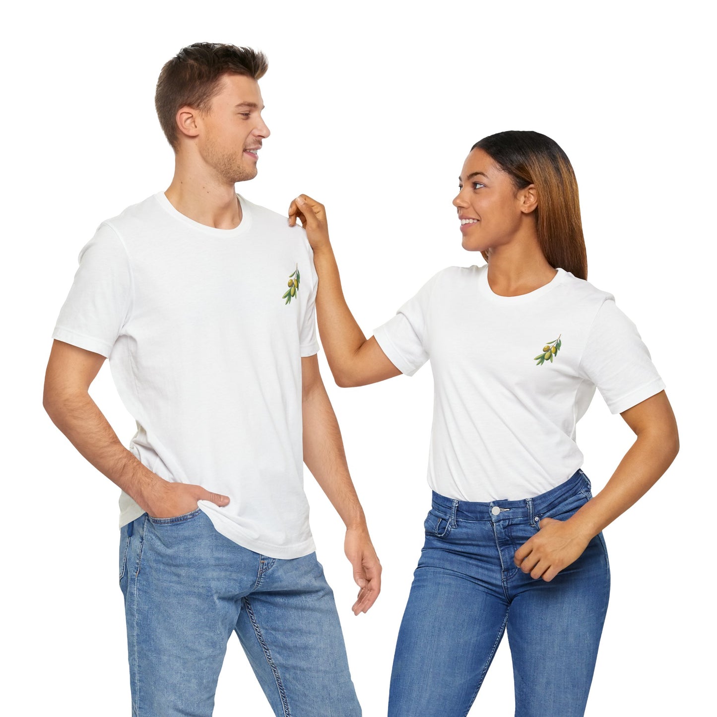 Olive Branch Unisex Jersey Tee - Nature-Inspired Botanical Graphic T-Shirt