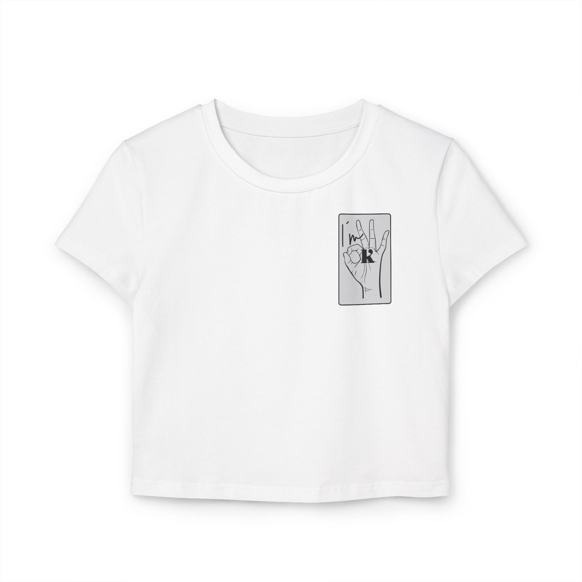 Trendy Women's Tee with Hand Design- I´m OK
