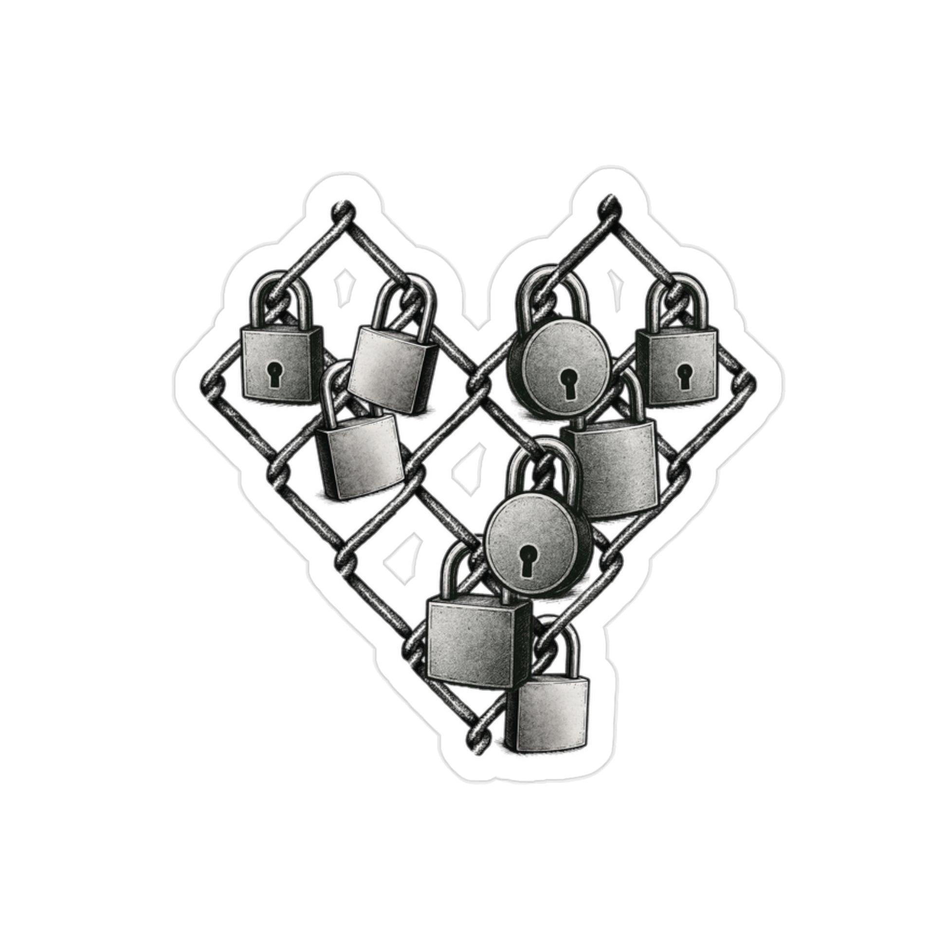 Heart Lock Transparent Outdoor Stickers, Die-Cut, Unique Decals for Cars, Laptops, Scrapbooking, Love Gifts