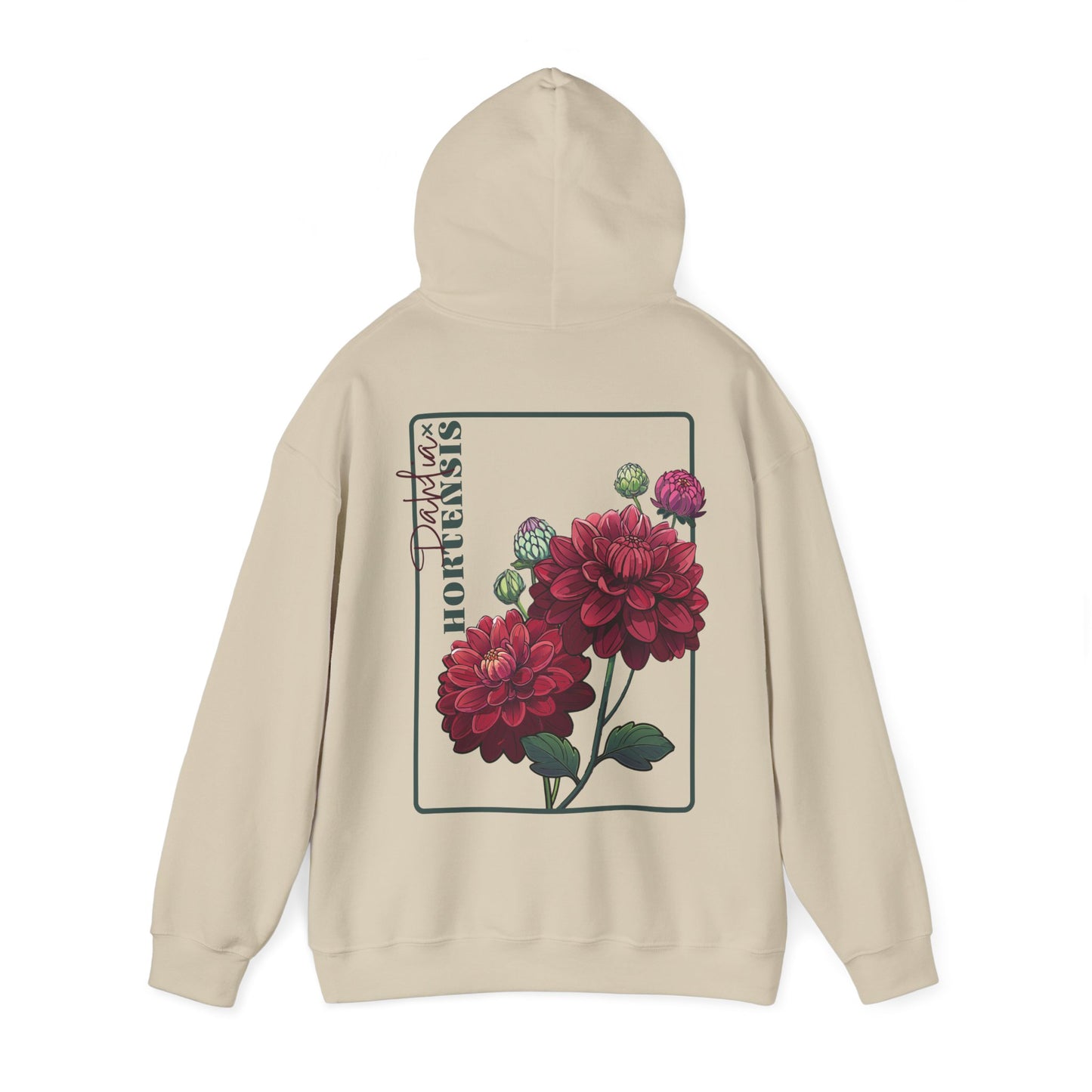Floral Embroidery Heavy Blend Hoodie - Cozy & Stylish Sweatshirt for Nature Lovers "Dahlie"