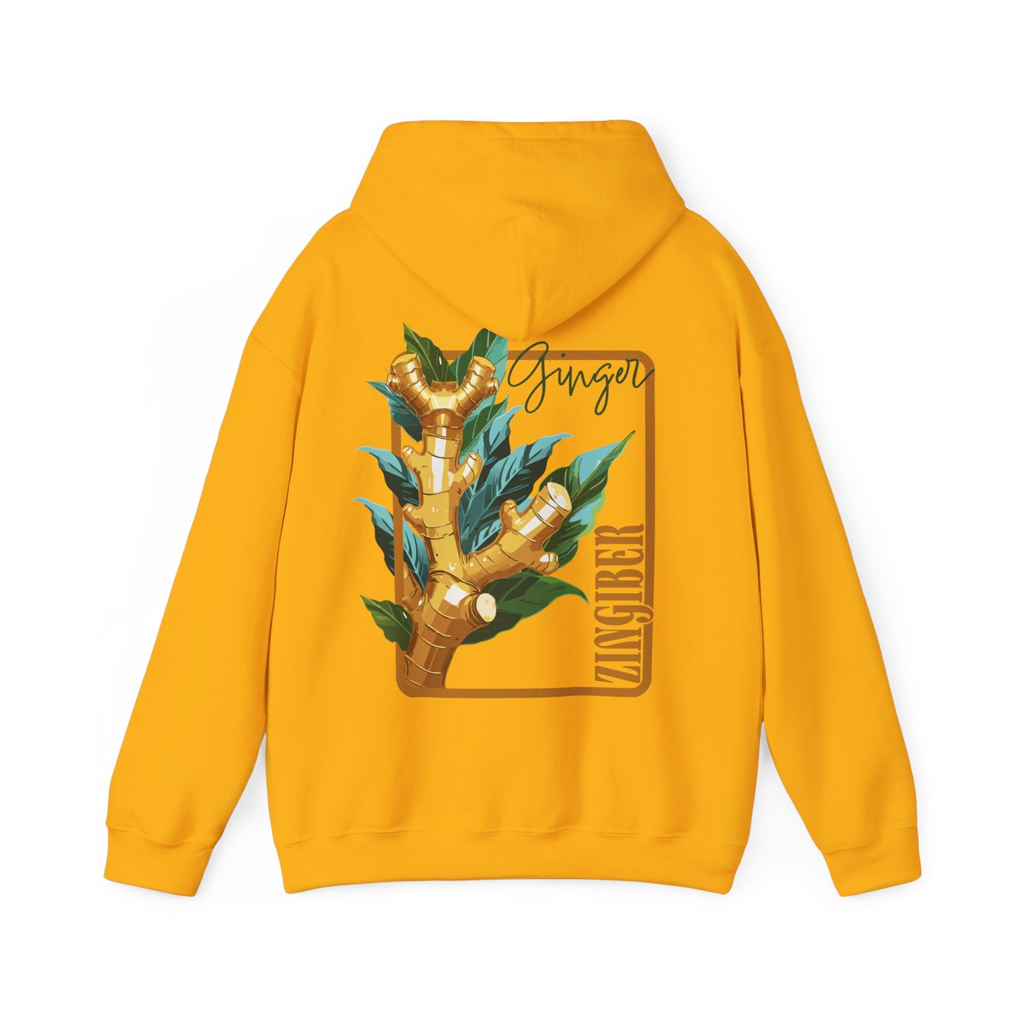 Ginger Plant Hooded Sweatshirt | Unisex Heavy Blend™ | Cozy Botanical Design