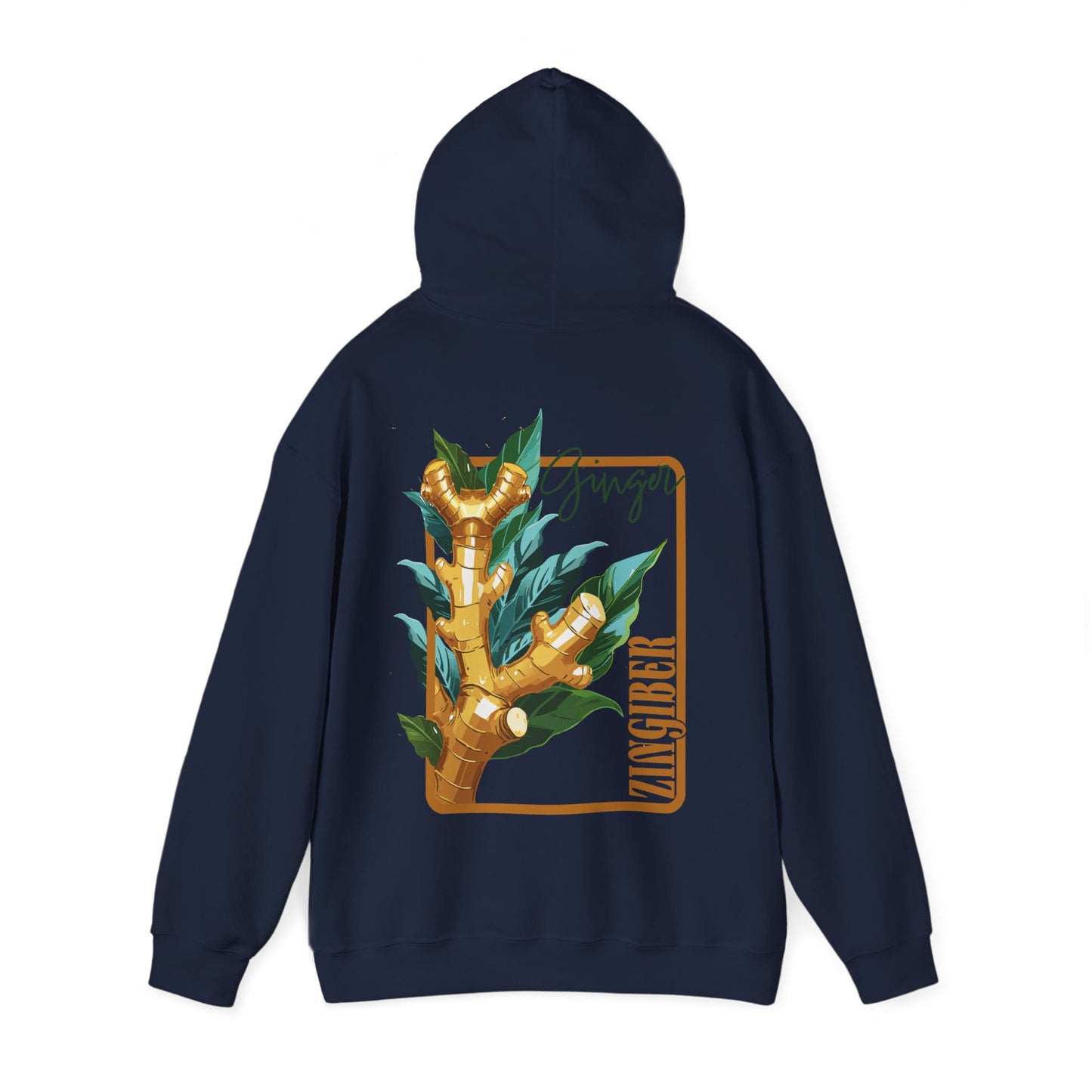 Ginger Plant Hooded Sweatshirt | Unisex Heavy Blend™ | Cozy Botanical Design
