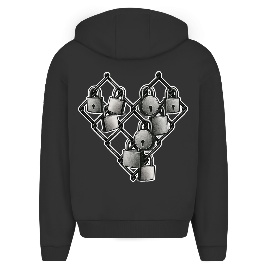 Herren Oversize Zipper Hoodie OBJKTPRMNZ Schloss