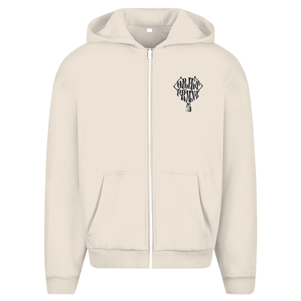 Herren Oversize Zipper Hoodie OBJKTPRMNZ Schloss