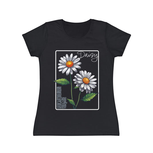 Damen-T-Shirt mit Gänseblümchen-Print – Ikonisches Design für lässigen Stil und den Alltag