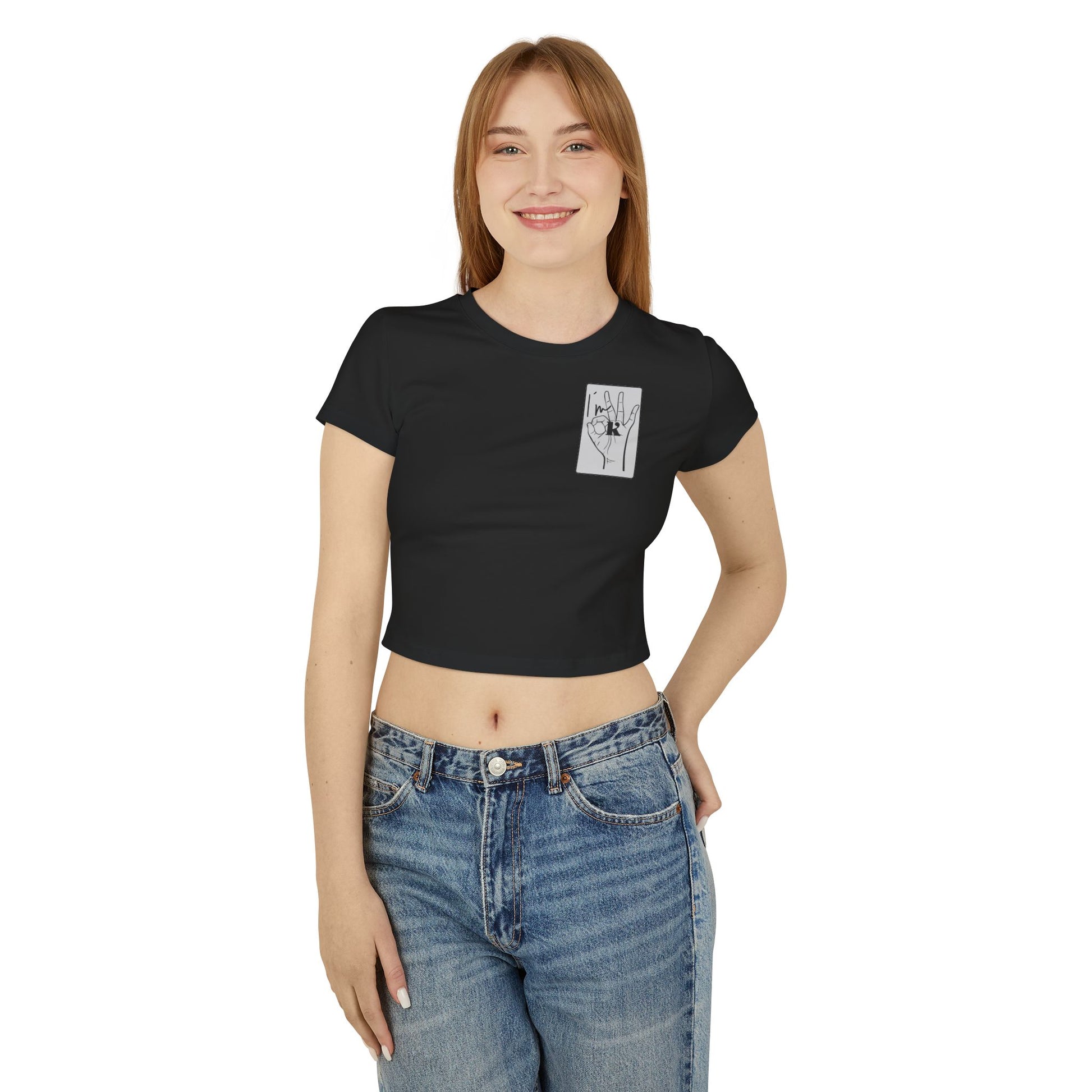 Trendy Women's Tee with Hand Design- I´m OK
