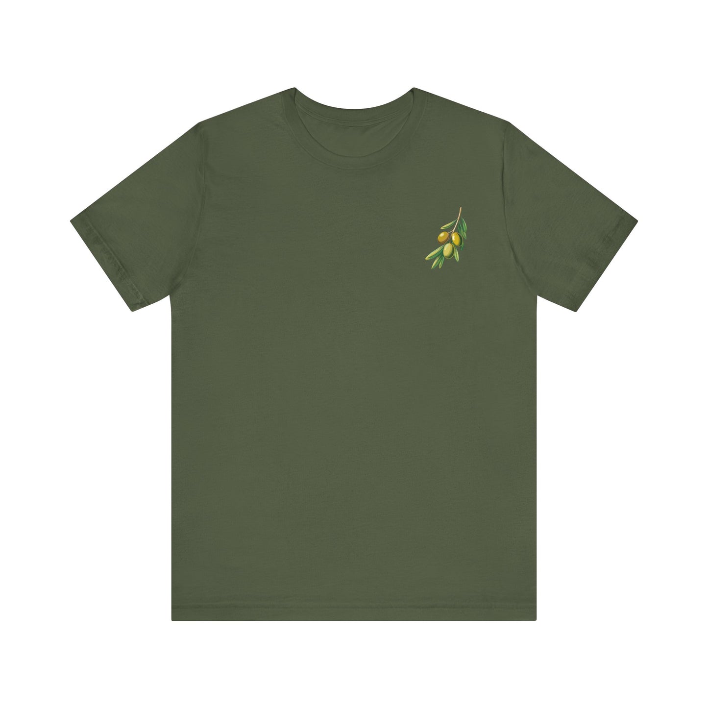 Olive Branch Unisex Jersey Tee - Nature-Inspired Botanical Graphic T-Shirt