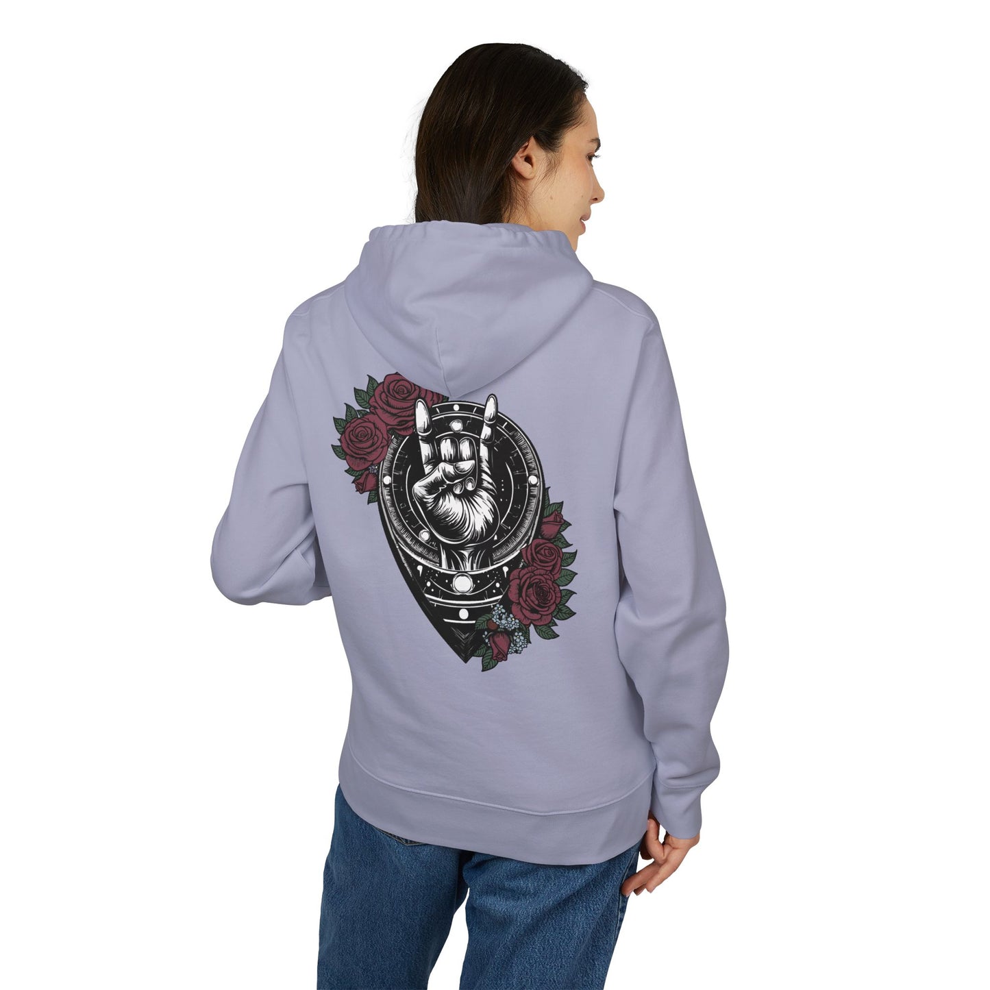 Rockin' Roses Unisex Hoodie with Graphic Art