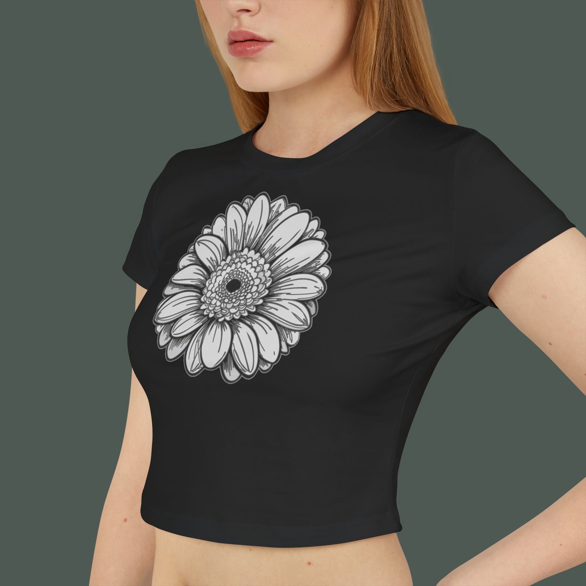 Floral Women's Baby Tee, Cute Summer Shirt, Graphic Tee, Girly Clothing, Gift for Her, Trendy Casual Wear