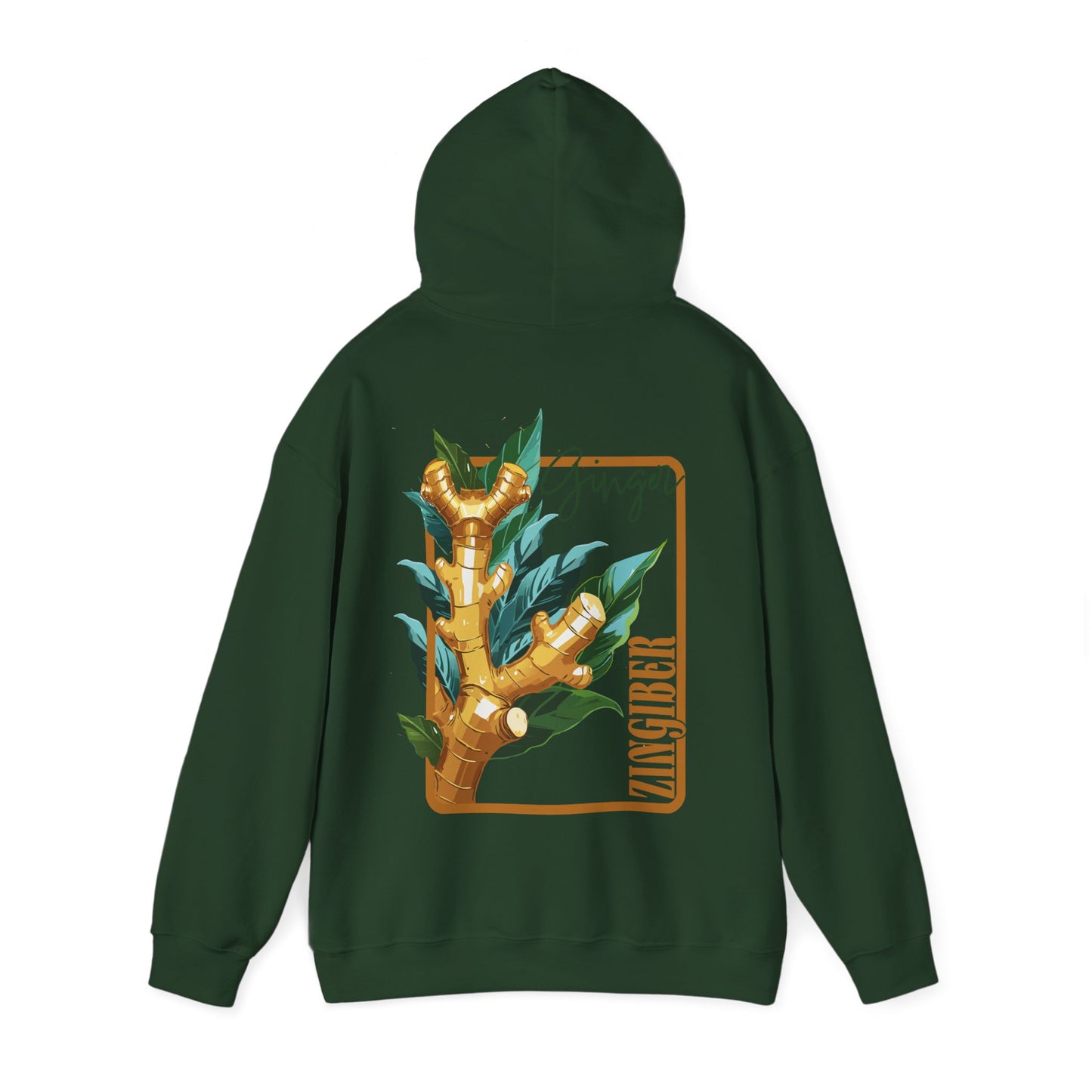 Ginger Plant Hooded Sweatshirt | Unisex Heavy Blend™ | Cozy Botanical Design