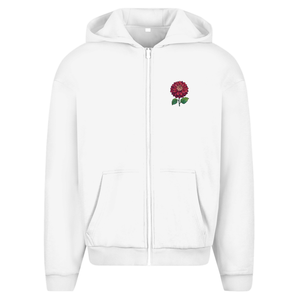 Herren Oversize Zipper Hoodie Dahlia