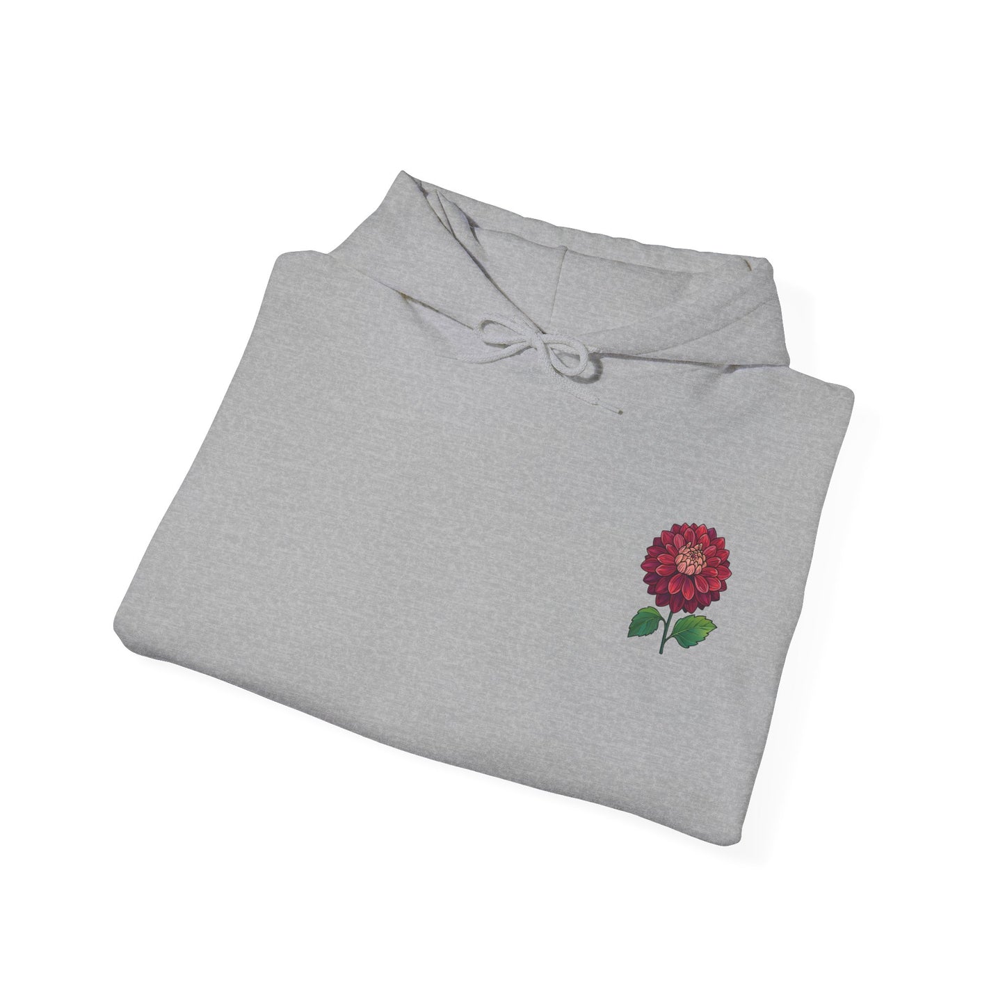 Floral Embroidery Heavy Blend Hoodie - Cozy & Stylish Sweatshirt for Nature Lovers "Dahlie"