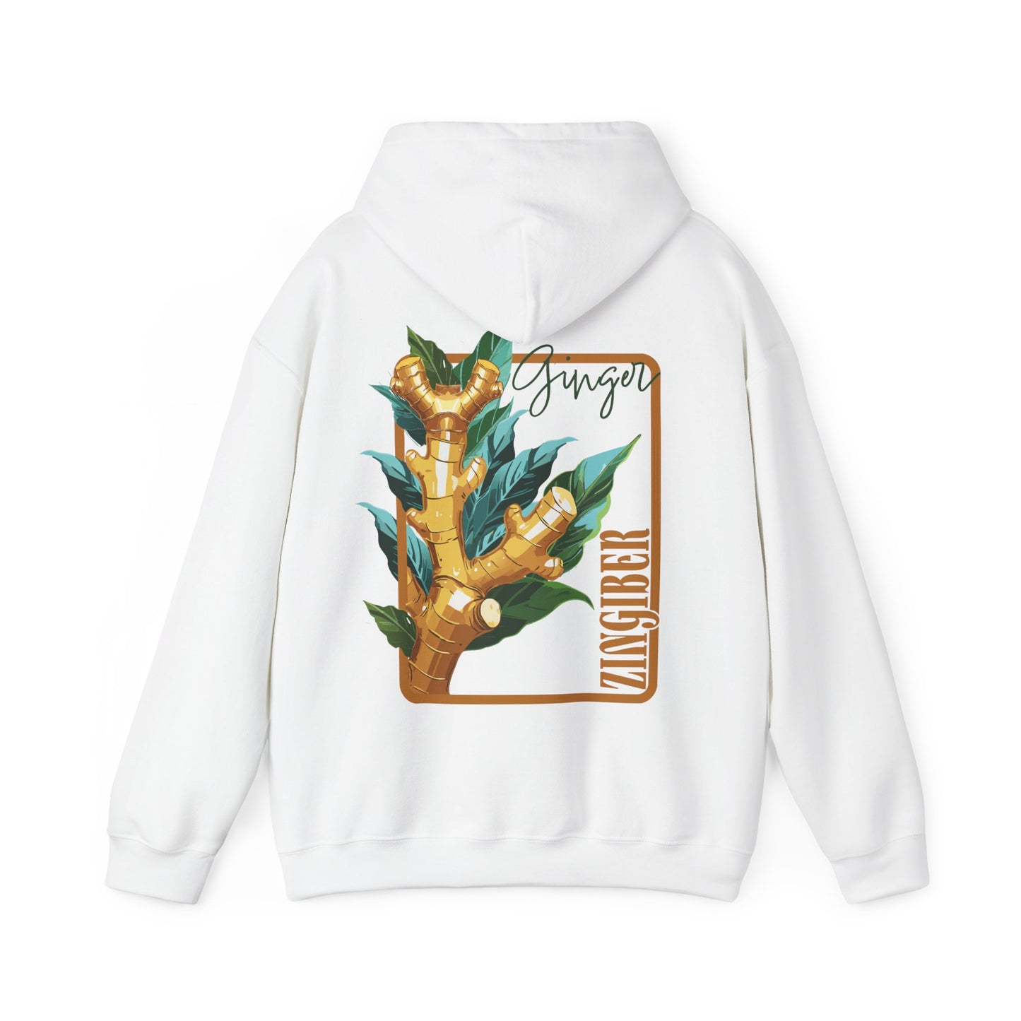 Ginger Plant Hooded Sweatshirt | Unisex Heavy Blend™ | Cozy Botanical Design