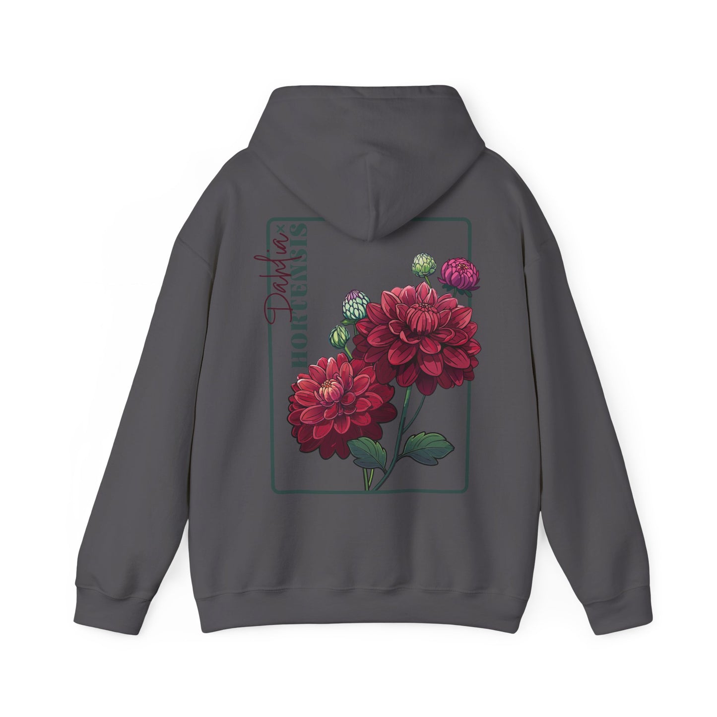 Floral Embroidery Heavy Blend Hoodie - Cozy & Stylish Sweatshirt for Nature Lovers "Dahlie"