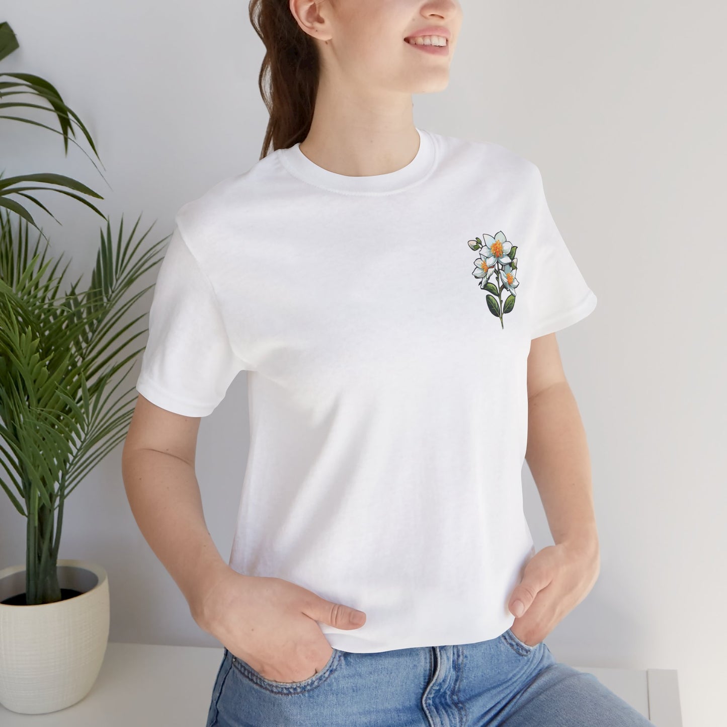 Floral Unisex Jersey Tee - 'La Spirituellement Officielle' Design