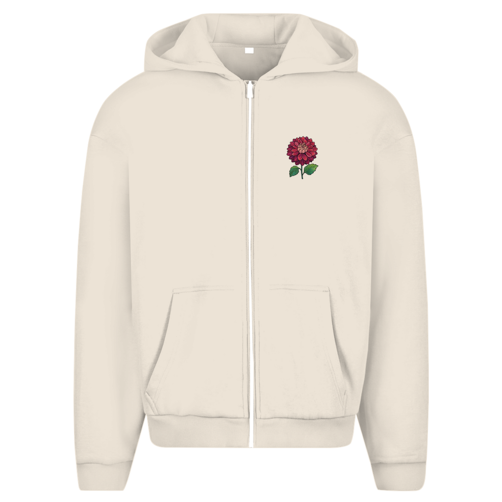 Herren Oversize Zipper Hoodie Dahlia