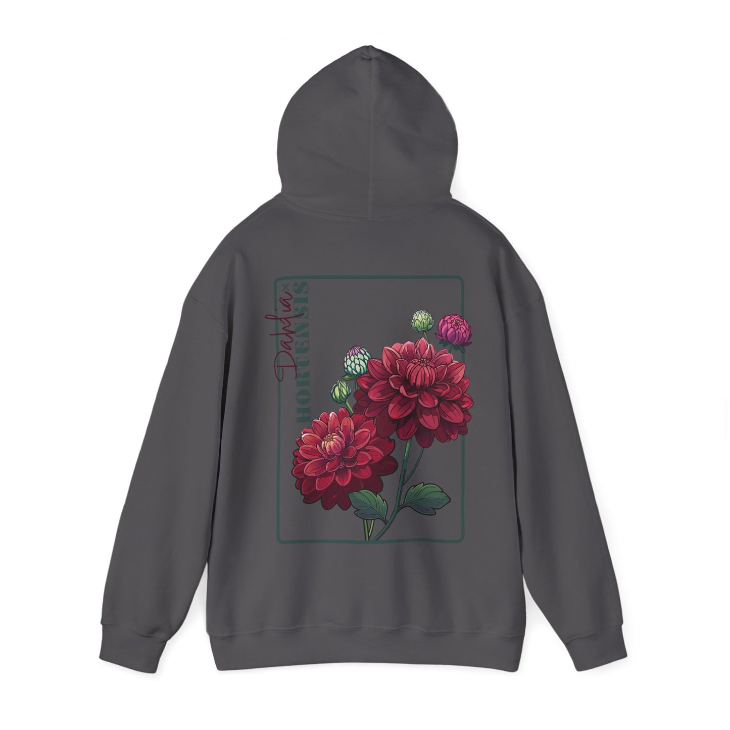 Floral Embroidery Heavy Blend Hoodie - Cozy & Stylish Sweatshirt for Nature Lovers "Dahlie"