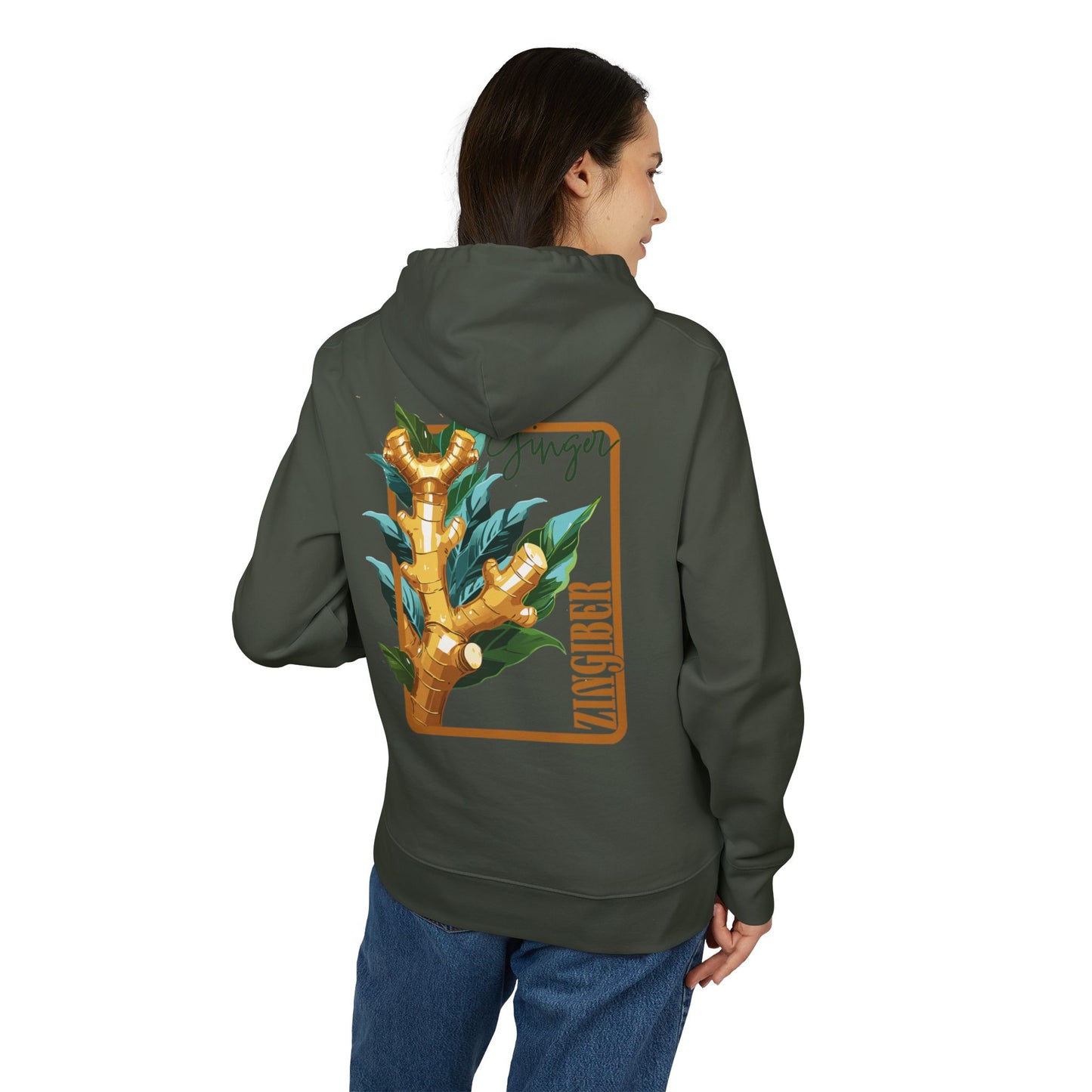Ginger-Inspired Unisex Cruiser Hoodie - Botanical Art Design "Ginger"