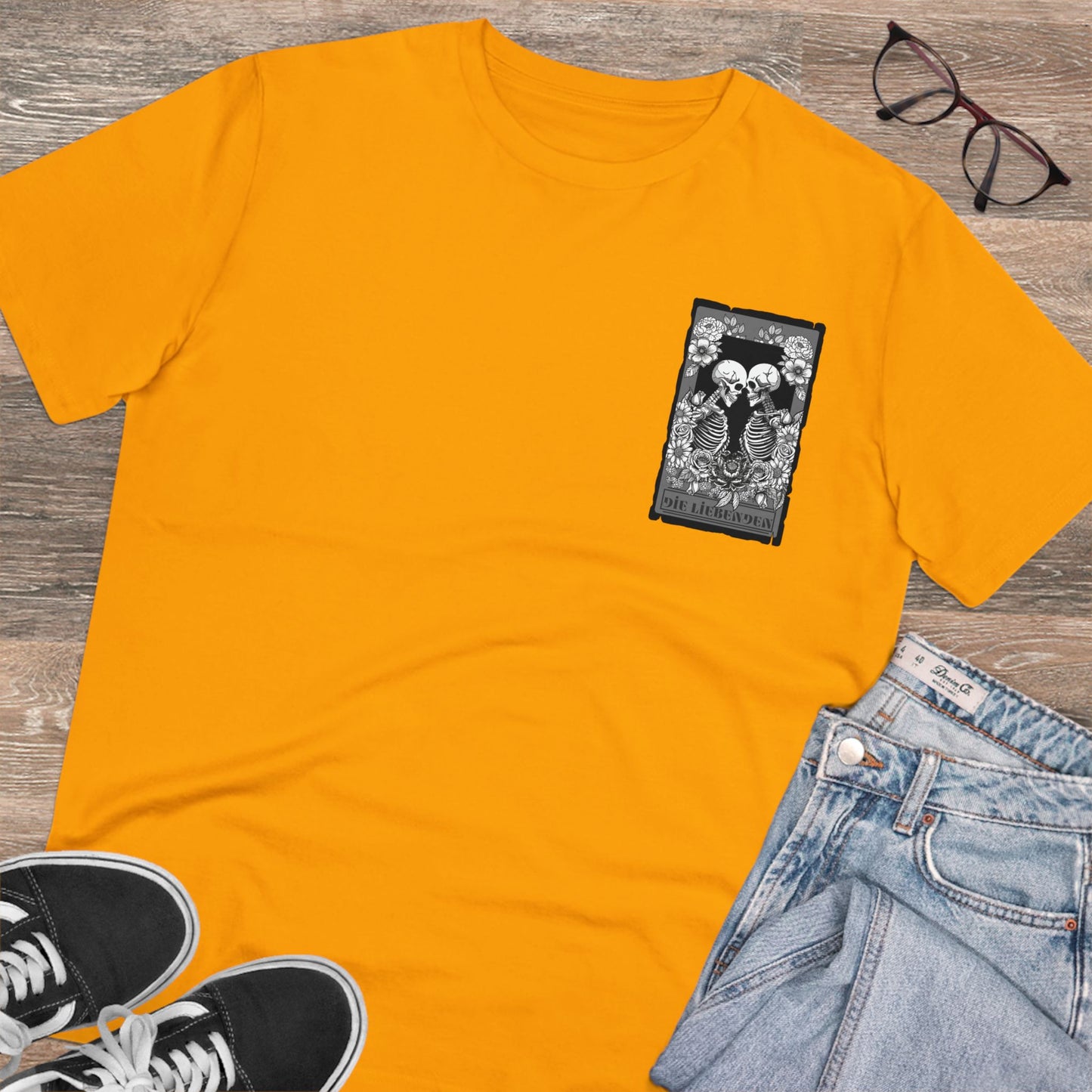 Organic Creator T-Shirt - Unisex with Skeleton Design, Perfect for Art Lovers & Halloween