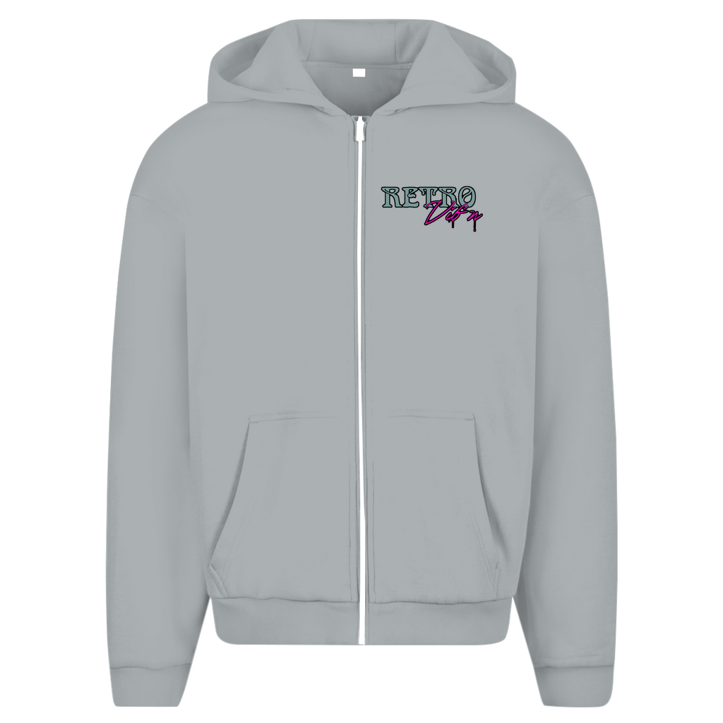 Herren Oversize Zipper Hoodie Retro Vibe
