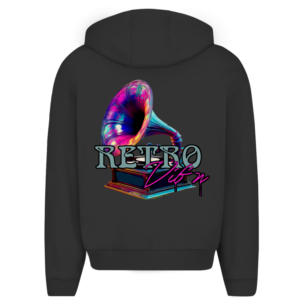 Herren Oversize Zipper Hoodie Retro Vibe