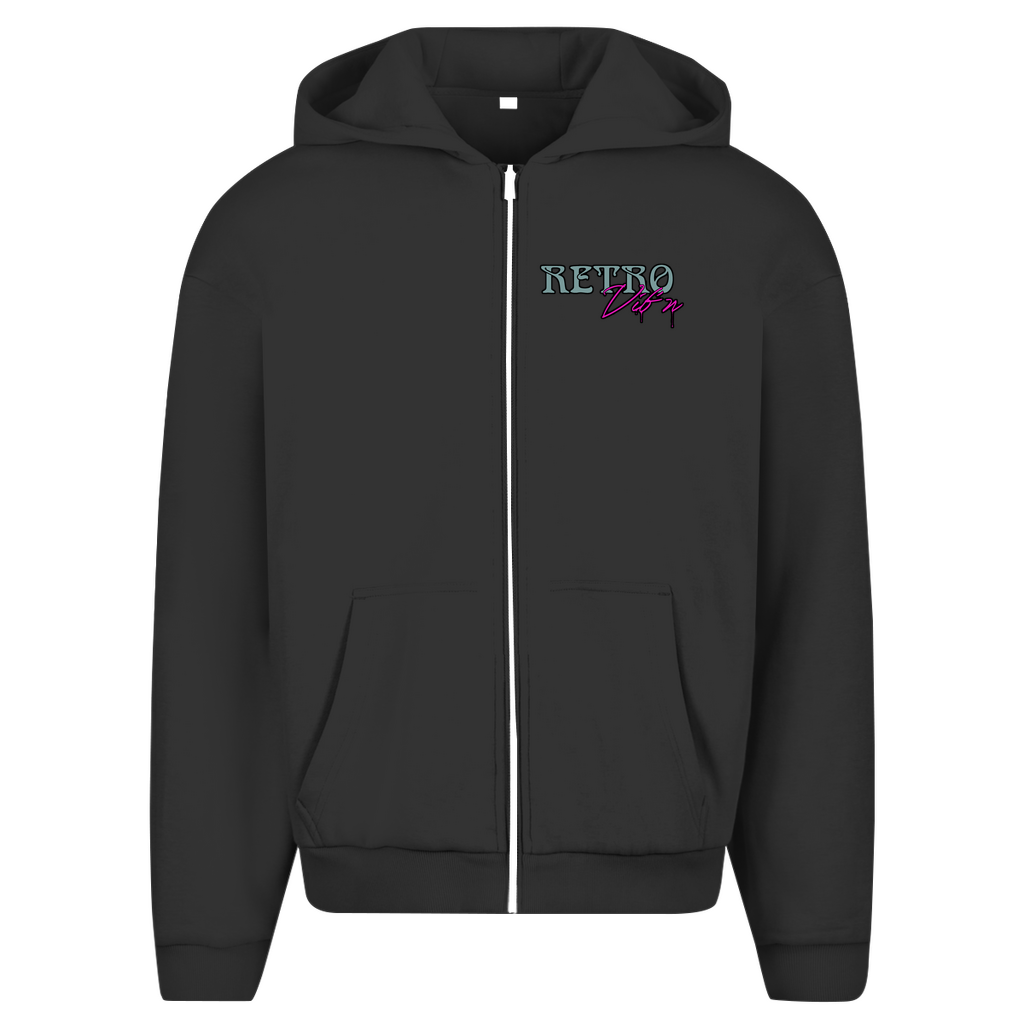 Herren Oversize Zipper Hoodie Retro Vibe