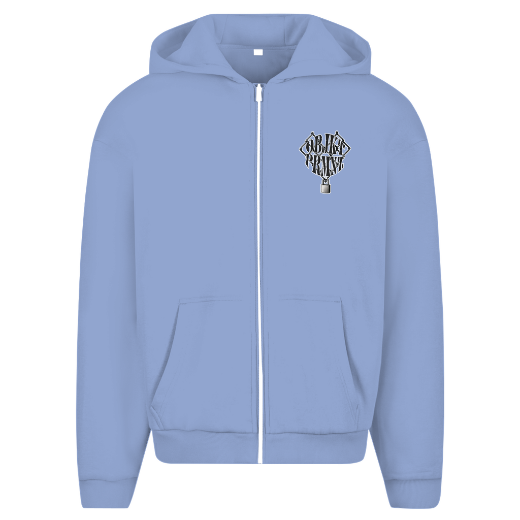 Herren Oversize Zipper Hoodie OBJKTPRMNZ Schloss